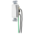 Hubbell Wiring Device-Kellems Spec Grade, Decorator Switches, General Purpose AC, Single Pole, 20A 120/277V AC, Back and Side Wired, Pre-Wired with 8" #12 THHN DSL120W